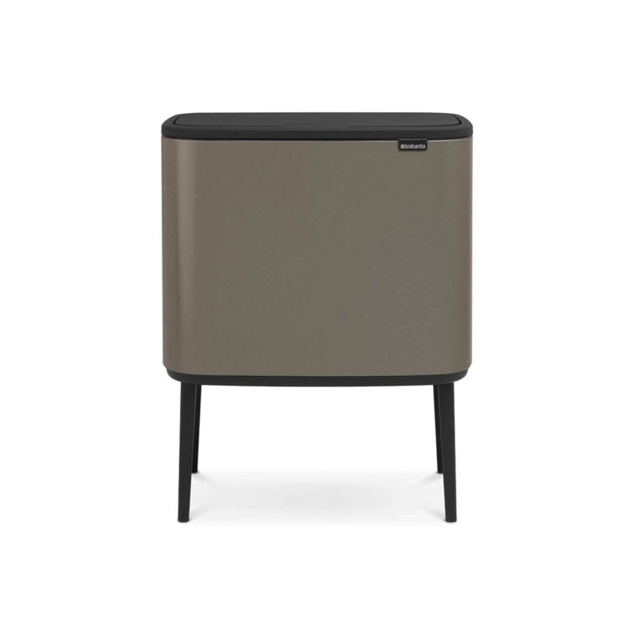 Cos de gunoi cu soft touch, Brabantia, Bo Touch Platinum, 11/23 L, 31.2x54x68 cm, otel, gri