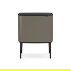 Cos de gunoi cu soft touch, Brabantia, Bo Touch Platinum, 11/23 L, 31.2x54x68 cm, otel, gri