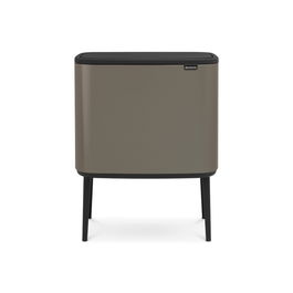 Cos de gunoi cu soft touch, Brabantia, Bo Touch Platinum, 11/23 L, 31.2x54x68 cm, otel, gri