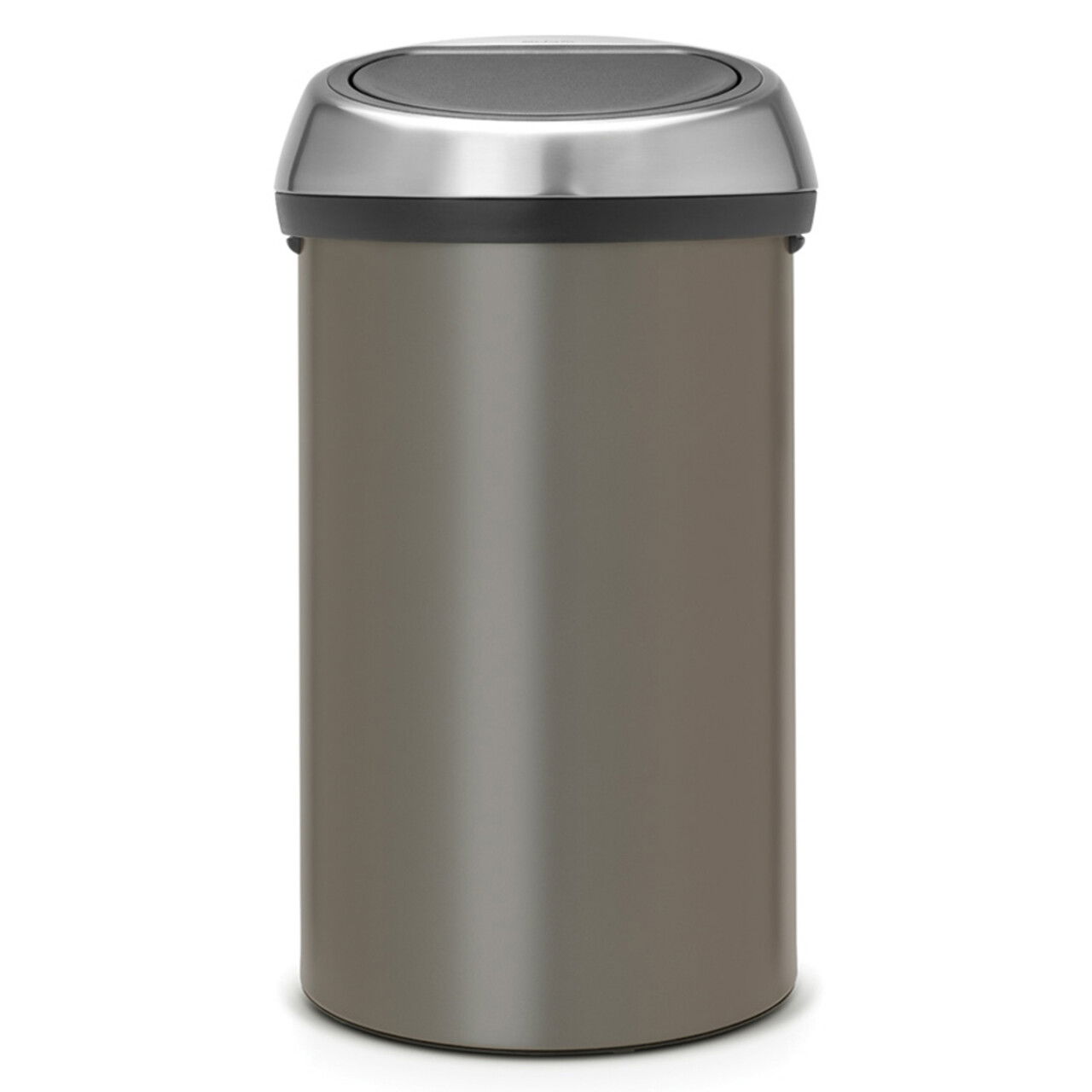 Cos de gunoi cu soft touch, Brabantia, Touch Platinum, 60 L, 40x40x71 cm, otel, gri inchis