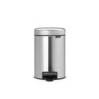 Cos de gunoi cu pedala, Brabantia, NewIcon Matt , 3 L, 23.5x16.8x26.4 cm, otel, argintiu