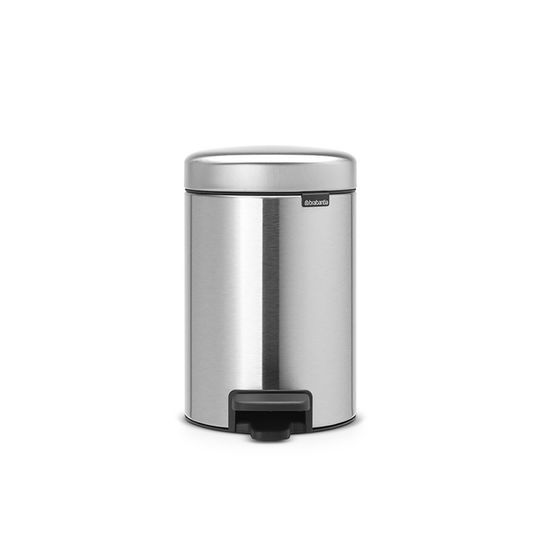 Cos de gunoi cu pedala, Brabantia, NewIcon Matt , 3 L, 23.5x16.8x26.4 cm, otel, argintiu