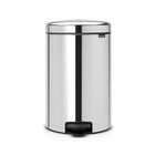 Cos de gunoi cu pedala, Brabantia, NewIcon Brilliant Steel, 20 L, 38x29x46.7 cm, otel, argintiu