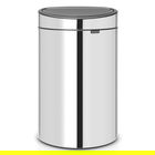 Cos de gunoi cu soft touch, Brabantia, Touch New, 40 L, 30.2x43.5x72.7 cm, otel, argintiu