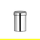 Cos de gunoi cu soft touch, Brabantia, Brilliant Steel, cu fixare pe perete, 3 L, 18.4x18x28 cm, otel, argintiu