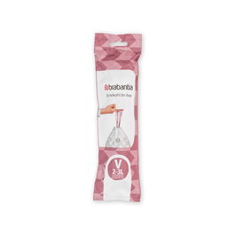 Set 20 saci de gunoi, Brabantia, NewIcon PerfectFit, marimea V, 3 L, nailon, alb