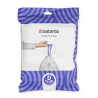 Set 40 saci de gunoi, Brabantia, PerfectFit, marimea D, 15-20 L, nailon, alb