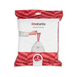Set 40 saci de gunoi, Brabantia, PerfectFit, marimea J, 20-25 L, nailon, alb
