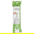 Set 10 saci de gunoi, Brabantia, PerfectFit, marimea G, 23-30 L, nailon, alb