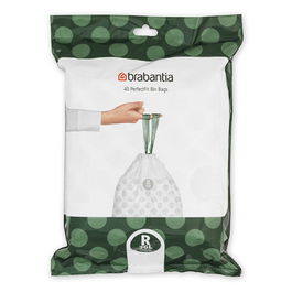 Set 40 saci de gunoi, Brabantia, PerfectFit, marimea R, 36 L, nailon, alb