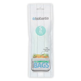 Set 10 saci de gunoi, Brabantia, PerfectFit Sort&Go, marimea S, 6 L, nailon, verde