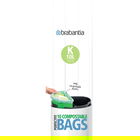 Set 10 saci de gunoi, Brabantia, PerfectFit Twin, marimea K, 10 L, nailon, verde