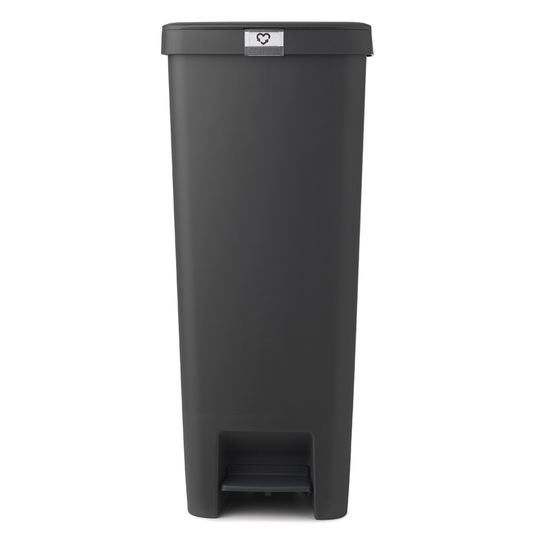 Cos de gunoi cu pedala, Brabantia, StepUp, 40 L, 35.2x28x66.6 cm, polipropilena, gri inchis