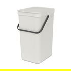Cos de gunoi, Brabantia, Sort&Go, 16 L, 27.9x22x40.1 cm, polipropilena, gri deschis