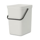 Cos de gunoi, Brabantia, Sort&Go, 25 L, 34.5x26.8x40.1 cm, polipropilena, gri deschis