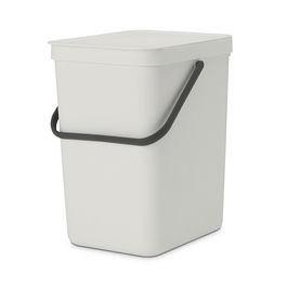 Cos de gunoi, Brabantia, Sort&Go, 25 L, 34.5x26.8x40.1 cm, polipropilena, gri deschis