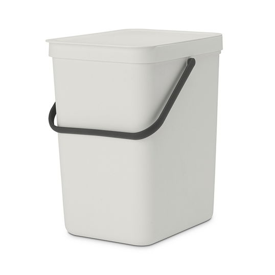 Cos de gunoi, Brabantia, Sort&Go, 25 L, 34.5x26.8x40.1 cm, polipropilena, gri deschis