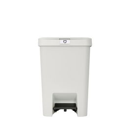Cos de gunoi cu pedala, Brabantia, StepUp, 25 L, 35.2x28x40.9 cm, polipropilena, gri deschis