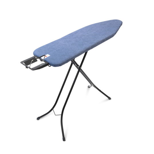 Masa de calcat, Brabantia B, Denim Blue, 124x38 cm, 7 pozitii de reglare, otel/bumbac