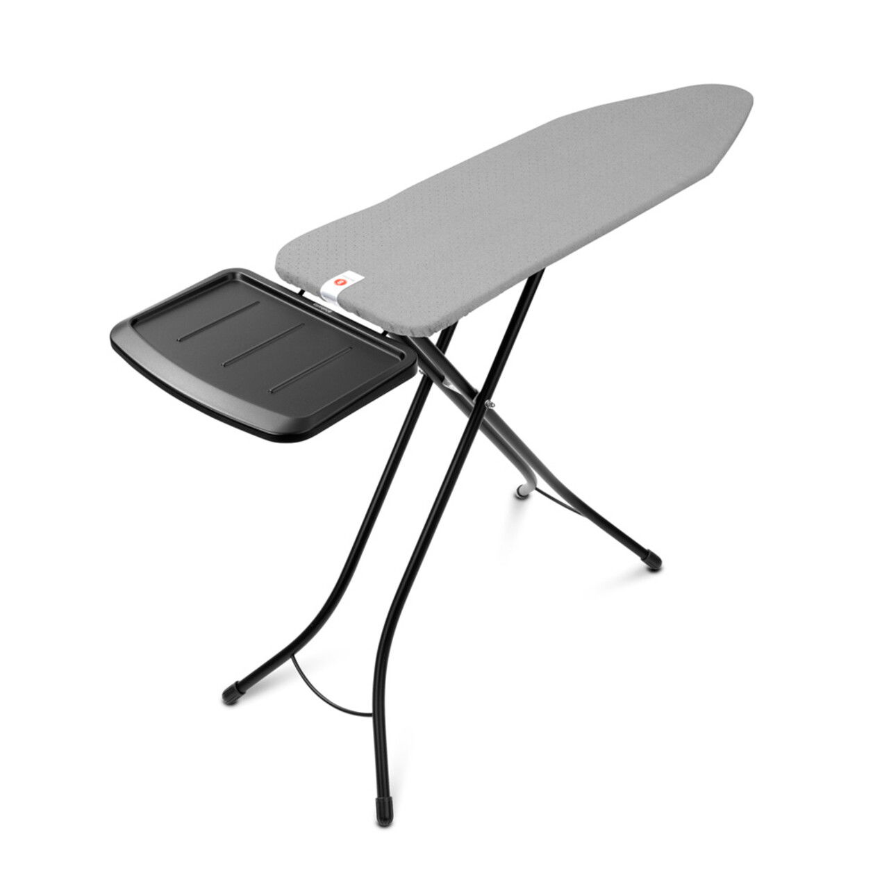 Masa de calcat, Brabantia B, Metallised, 124x38 cm, 7 pozitii de reglare, cu suport statie de calcat, otel/bumbac