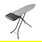Masa de calcat, Brabantia B, Metallised, 124x38 cm, 7 pozitii de reglare, cu suport statie de calcat, otel/bumbac