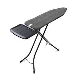 Masa de calcat, Brabantia B, Denim Black, 124x38 cm, 7 pozitii de reglare, cu suport statie de calcat, otel/bumbac, negru denim