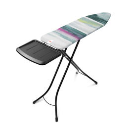 Masa de calcat, Brabantia B, Morning Breeze, 124x38 cm, 7 pozitii de reglare, cu suport statie de calcat, otel/bumbac