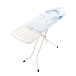 Masa de calcat, Brabantia C, Cotton Flower, 124x45 cm, 7 pozitii de reglare, cu suport statie de calcat, polipropilena/otel/bumbac