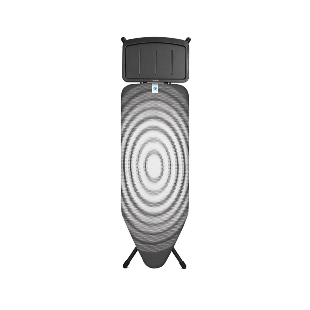 Masa de calcat, Brabantia C, Titan Oval, 124x45 cm, 7 pozitii de reglare, cu suport statie de calcat, otel/bumbac
