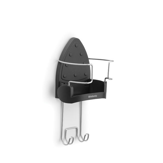 Suport pentru fierul de calcat, fixare pe perete, Brabantia, Cool Grey, 16x19.5x38.1 cm, polipropilena/otel, gri