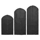 Set 3 huse pentru haine, Brabantia, Black, 60x100/60x135/60x150 cm, nailon, negru