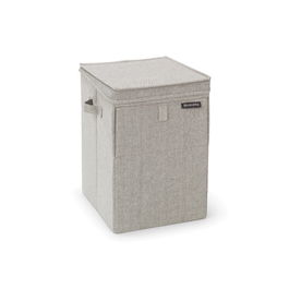 Cos de rufe stivuibil, Brabantia, Linn, 35 L, 37x32x44.5 cm, textil, gri