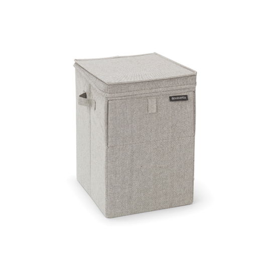 Cos de rufe stivuibil, Brabantia, Linn, 35 L, 37x32x44.5 cm, textil, gri
