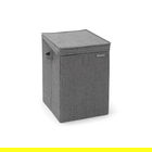 Cos de rufe stivuibil, Brabantia, Linn, 35 L, 37x32x44.5 cm, textil, negru piper