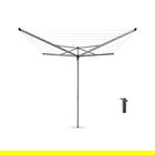 Uscator de rufe rotativ cu 4 brate, Brabantia, Essential Metallic, 40 m capacitate de uscare, otel, gri