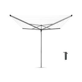 Uscator de rufe rotativ cu 4 brate, Brabantia, Essential Metallic, 40 m capacitate de uscare, otel, gri