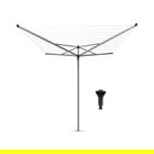 Uscator de rufe rotativ cu 4 brate + suport fixare pamant, Brabantia, TopSpinner, 40 m capacitate de uscare, otel, gri metalizat