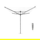 Uscator de rufe rotativ cu 4 brate + cu suport fixare pamant, Brabantia, Lift-O-Matic, 60 m capacitate de uscare, otel, gri metalizat