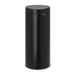 Cos de gunoi cu soft touch, Brabantia, Touch New, 30 L, 32x29.5x72 cm, otel, negru mat