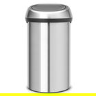 Cos de gunoi cu soft touch, Brabantia, Matt Steel Fingerprint Proof, 60 L, 40x40x71 cm, otel, argintiu