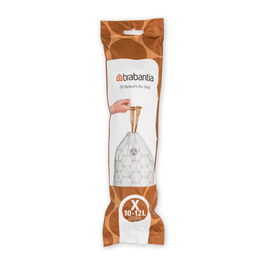 Set 20 saci de gunoi, Brabantia, NewIcon PerfectFit, marimea X, 10-12 L, nailon, alb