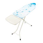 Masa de calcat, Brabantia C, Ice Water, 124x45 cm, 7 pozitii de reglare, cu suport statie de calcat, polipropilena/otel/bumbac