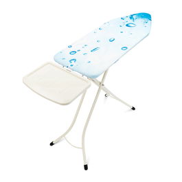 Masa de calcat, Brabantia C, Ice Water, 124x45 cm, 7 pozitii de reglare, cu suport statie de calcat, polipropilena/otel/bumbac
