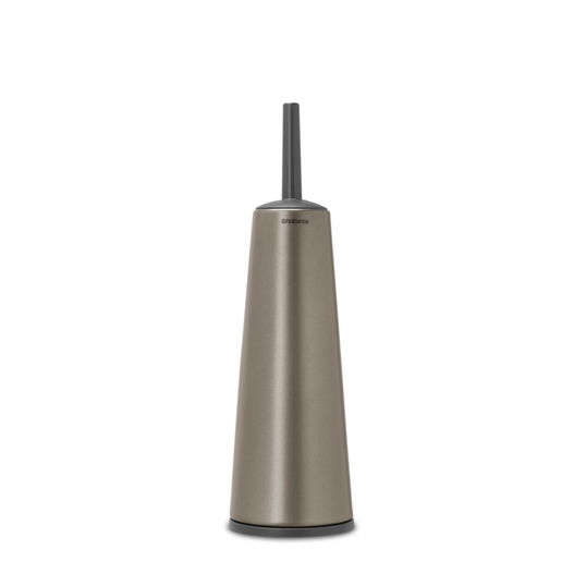 Perie de toaleta cu suport, Brabantia, ReNew Platinum, 12x12x42 cm, otel, gri inchis
