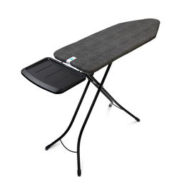 Masa de calcat, Brabantia C, Denim Black, 124x45 cm, 7 pozitii de reglare, cu suport statie de calcat, otel/bumbac, negru denim