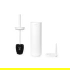 Perie de toaleta cu suport, Brabantia, MindSet, 11x9.6x42 cm, otel, Alb
