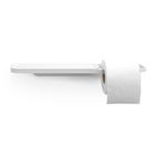 Suport hartie igienica cu raft depozitare, Brabantia, MindSet, 42x9x4.5 cm, otel, Alb