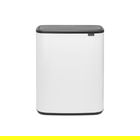 Cos de gunoi cu soft touch, Brabantia, Bo Touch, 2x30 L, 31.2x54.5x65.6 cm, otel, alb