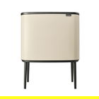 Cos de gunoi cu soft touch, Brabantia, Bo Touch, 11+23 L, 31.2x54x68 cm, otel, bej