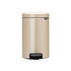 Cos de gunoi cu pedala, Brabantia, NewIcon Metallic Gold, 12 L, 33.8x25.1x41.1 cm, otel, auriu
